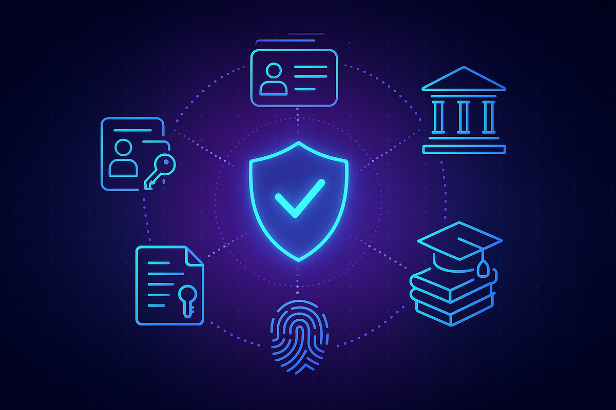 blockchain secure identity storage icon