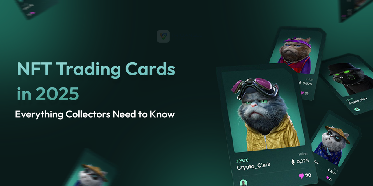 Dynamic illustration of shoppers trading NFT loyalty cards on blockchain marketplaces in a retail store, tokenizing rewards for tradable customer assets in blockchain loyalty programs