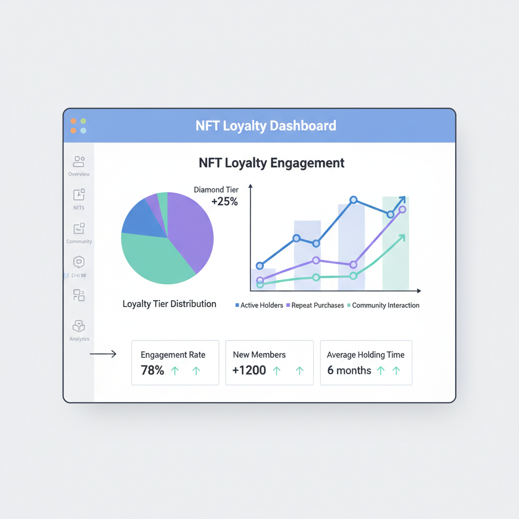 analytics dashboard showing rising NFT loyalty engagement graphs